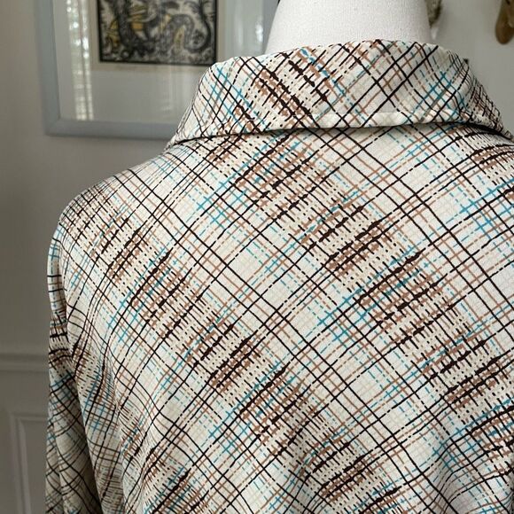 Vintage 70s Ultriana Polyester Dagger Barrymore Collar Button Shirt L - Picture 3 of 8